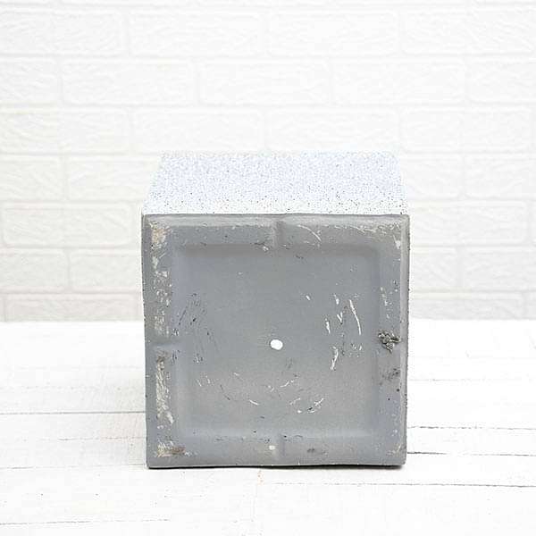 10 inch (25 cm) OTH-12 Stone Finish Square Fiberglass Planter (Grey) - Image 3
