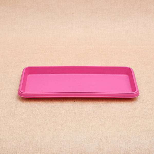 11.2 inch (28 cm) Rectangle Plastic Plate for 11.8 inch (30 cm) Bello Window Planter No. 30 Pot (Dark Pink) (set of 3)