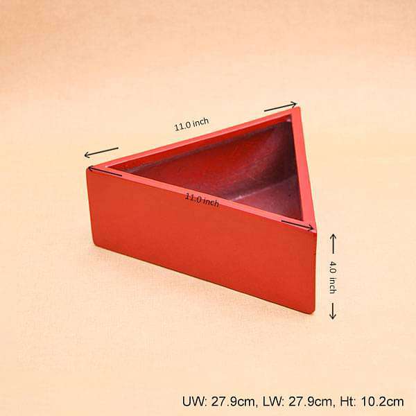 11 inch (28 cm) SML-007 Triangle Fiberglass Planter (Red) - Image 2