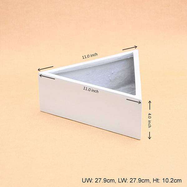 11 inch (28 cm) SML-007 Triangle Fiberglass Planter (White) - Image 2