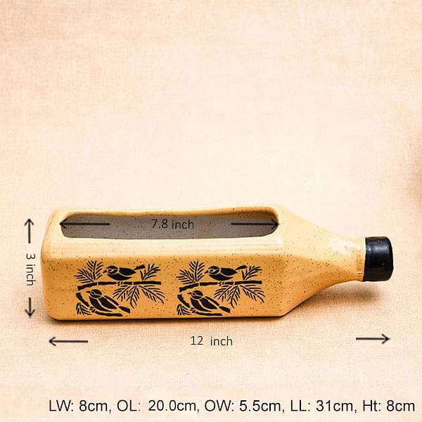 12.2 inch (31 cm) Bottle Shape Ceramic Pot (Yellow) - Image 2