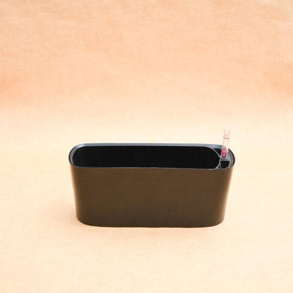 12 inch (30 cm) GW 04 Self Watering Rectangle Plastic Planter (Black) - Image 2