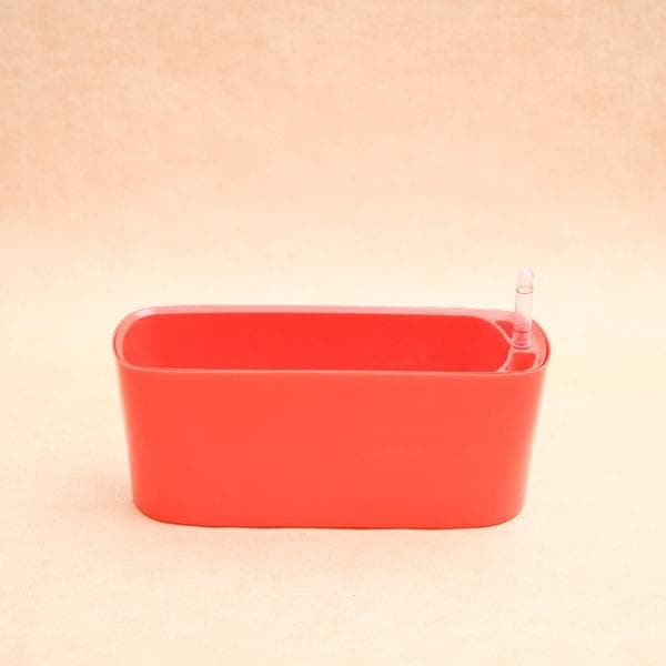 12 inch (30 cm) GW 04 Self Watering Rectangle Plastic Planter (Red) - Image 2