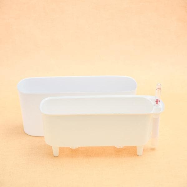 12 inch (30 cm) GW 04 Self Watering Rectangle Plastic Planter (White) - Image 2