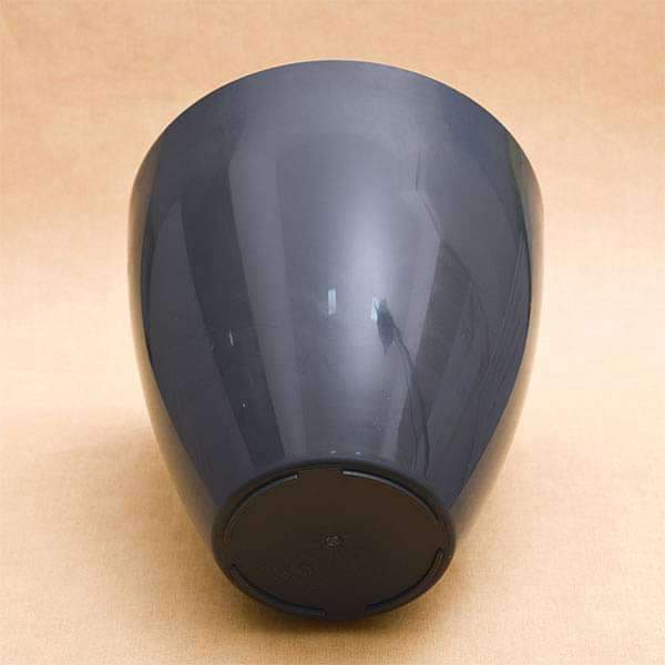 12 inch (30 cm) Convex Round Plastic Planter (Grey) - Image 3