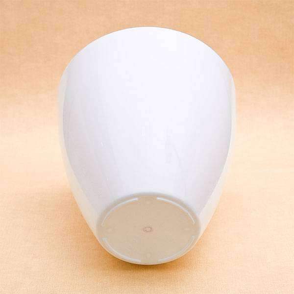 12 inch (30 cm) Convex Round Plastic Planter (White) - Image 3