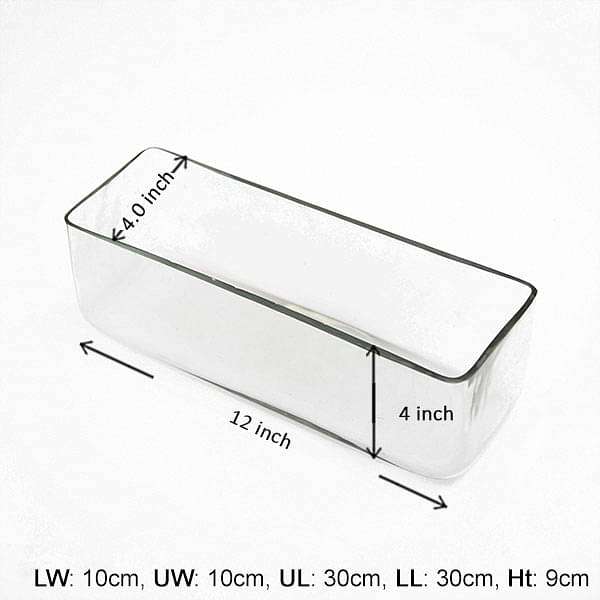12 inch (30 cm) Rectangle Glass Vase - Image 2