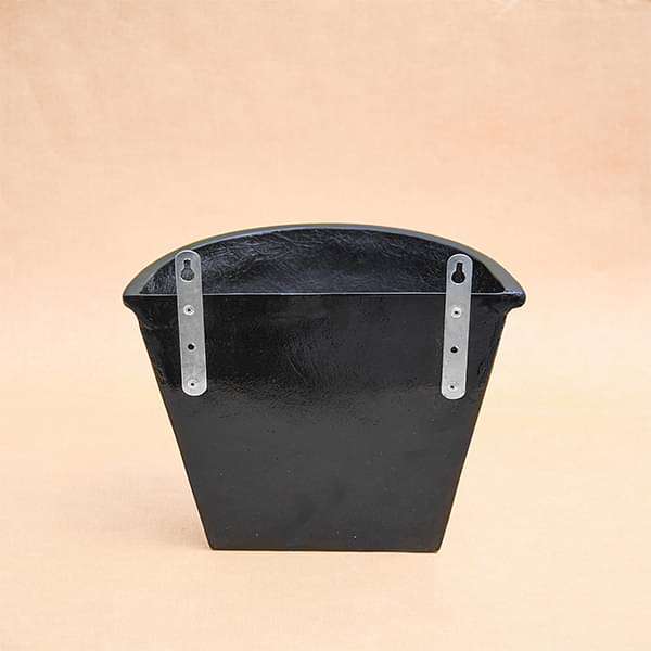 12 inch (30 cm) SML-009 Wall Mounted D Shaped Fiberglass Planter (Black) - Image 3