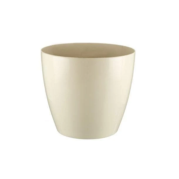 13.5 inch (34 cm) GW 07 Round Plastic Planter (Ivory)