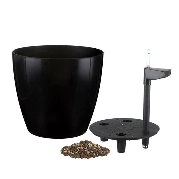 13.5 inch (34 cm) GW 07 Self Watering Round Plastic Planter (Black) - Image 2