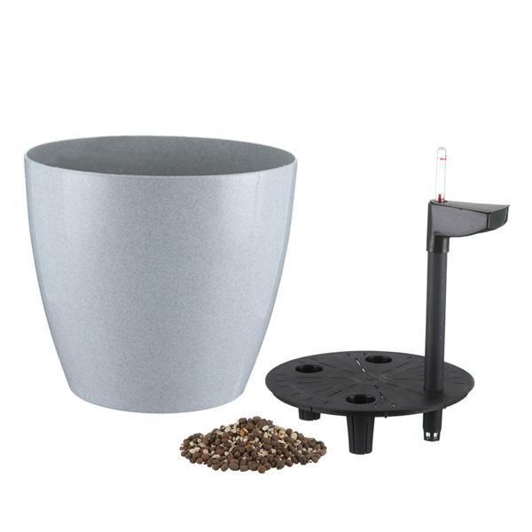 13.5 inch (34 cm) GW 07 Self Watering Round Plastic Planter (Grey) - Image 2