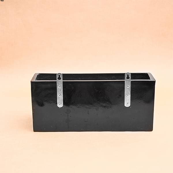 15 inch (38 cm) SML-010 Wall Mounted Rectangle Fiberglass Planter (Black) - Image 3