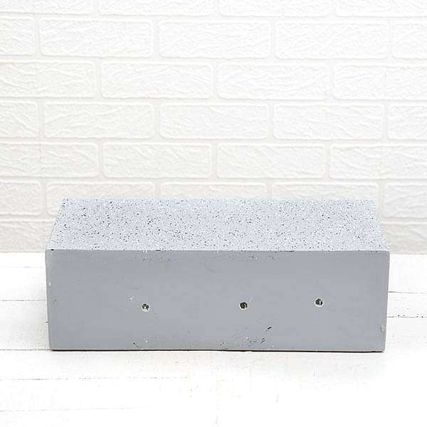 15 inch (38 cm) SML-010 Stone Finish Wall Mounted Rectangle Fiberglass Planter (Grey) - Image 3