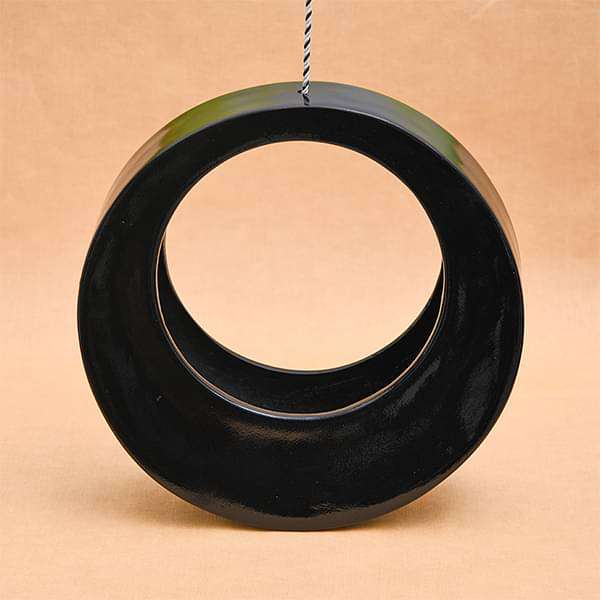 15 inch (38 cm) SML-014 Moon Fiberglass Planter (Black) - Image 3