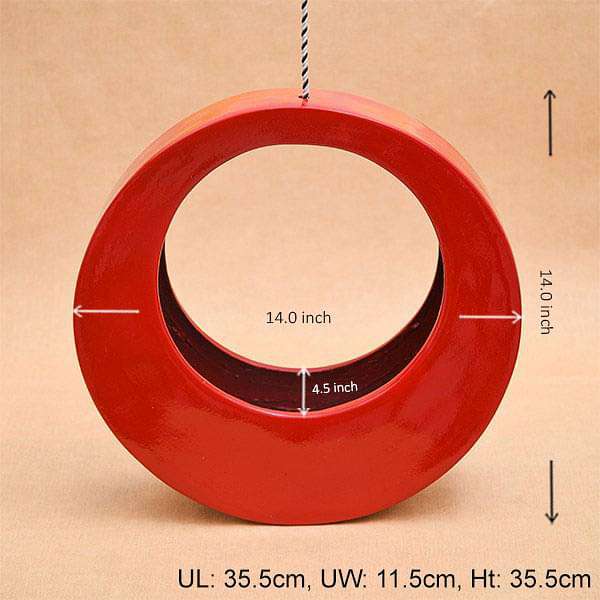 15 inch (38 cm) SML-014 Moon Fiberglass Planter (Red) - Image 2