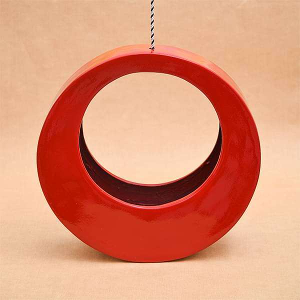 15 inch (38 cm) SML-014 Moon Fiberglass Planter (Red) - Image 3