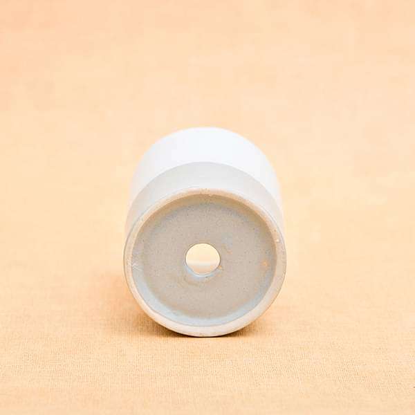 3.1 inch (8 cm) CP043 Cylindrical Ceramic Pot with Plate (White, Grey) (set of 2) - Image 3