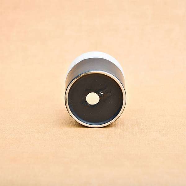 3.1 inch (8 cm) CP045 Cylindrical Ceramic Pot with Plate (White, Black) (set of 2) - Image 4