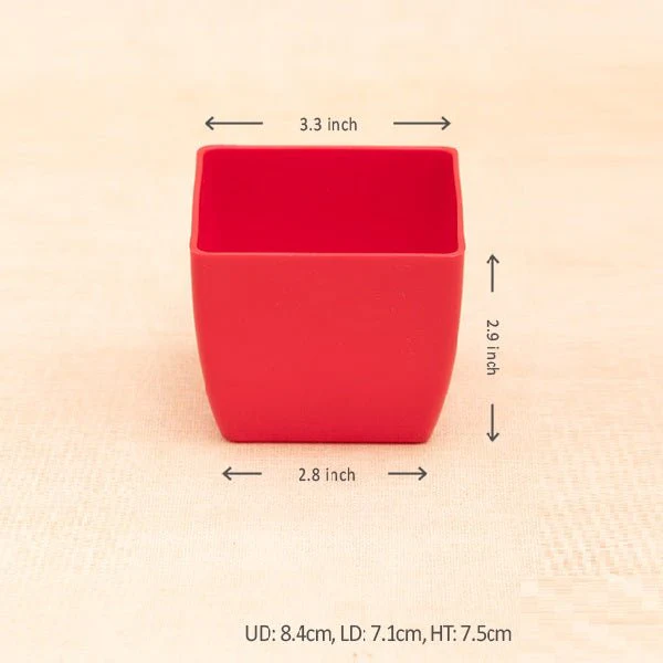 3.3 inch (8 cm) Square Plastic Planter with Rounded Edges - Image 2