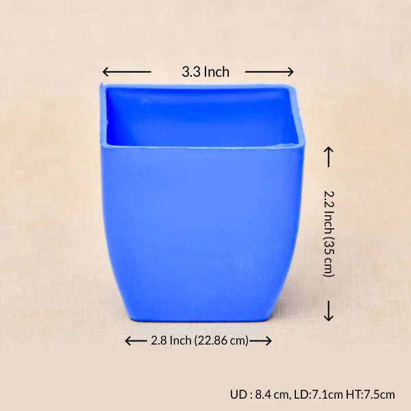 3.3 inch (8 cm) Square Plastic Planter with Rounded Edges - Image 8