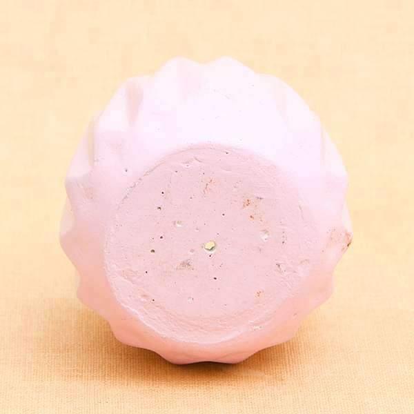 3.3 inch (8 cm) Dholki Concrete Pot (Pink) - Image 3