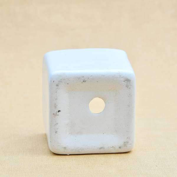 3.3 inch (8 cm) Square Box Ceramic Pot (White) (set of 2) - Image 3
