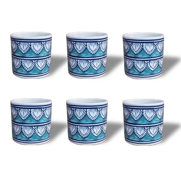 3.5 inch (8 cm) Leaf Design Cylindrical Ceramic Pot - Image 8