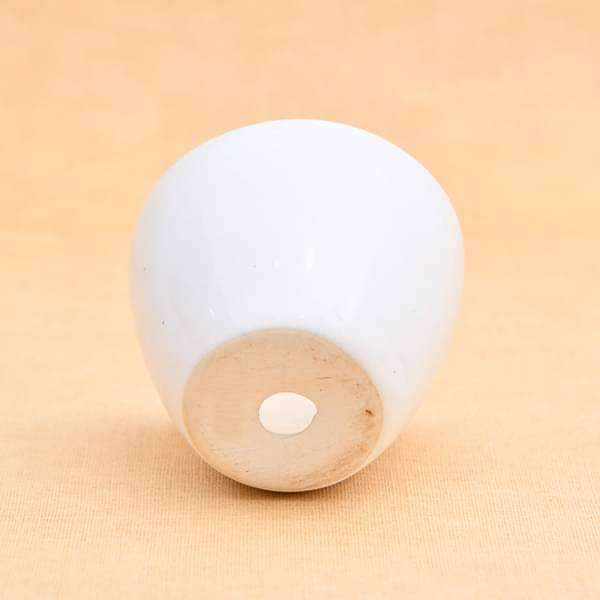 3.7 inch (9 cm) Round Egg Ceramic Pot (White) (set of 2) - Image 3