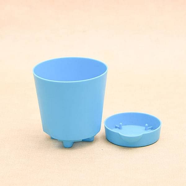 3.9 inch (10 cm) Krish No. 10 Self Watering Round Plastic Planter (Turquoise) (set of 6) - Image 5
