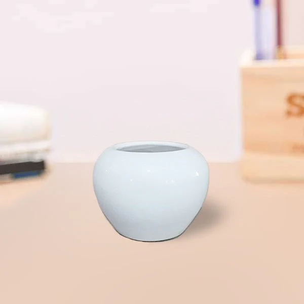 3 inch (7 cm) Apple Round Ceramic Pot - Image 4