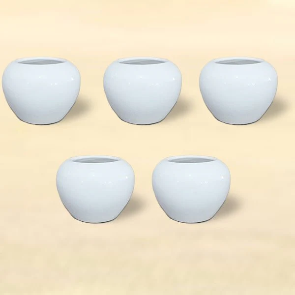 3 inch (7 cm) Apple Round Ceramic Pot - Image 5