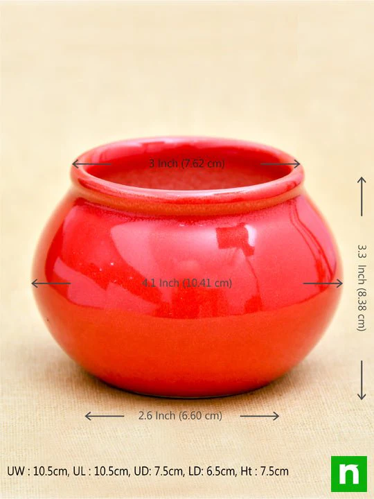 3 inch (8 cm) Handi Shape Round Ceramic Pots - Pack of 5 - Image 3