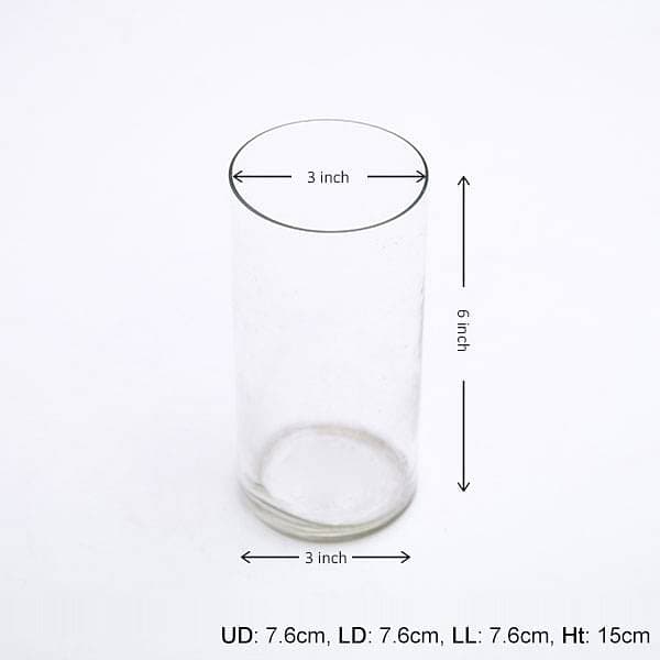3 inch (8 cm) Cylindrical Glass Vase (6 inch (15 cm) Height) - Image 2