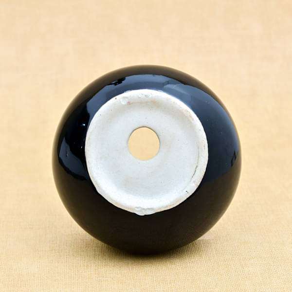 3 inch (8 cm) Handi Shape Round Ceramic Pot (Black) (set of 3) - Image 3