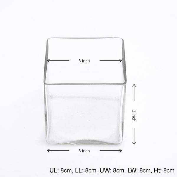 3 Inch (8 cm) Square Glass Vase - Image 2
