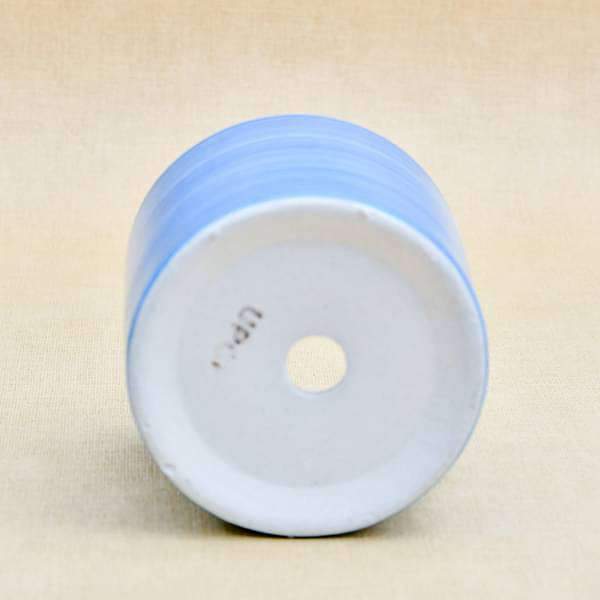 4.1 inch (10 cm) Ring Design Cylindrical Ceramic Pot (Blue) (set of 2) - Image 3
