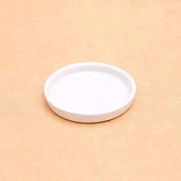 4.2 inch (11 cm) Round Ceramic Plate For 4 inch (10 cm) Ceramic Pot (White) (set of 6) - Image 2