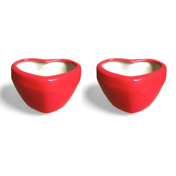 4.5 inch (11 cm) Heart Shape Ceramic Pot - Image 2