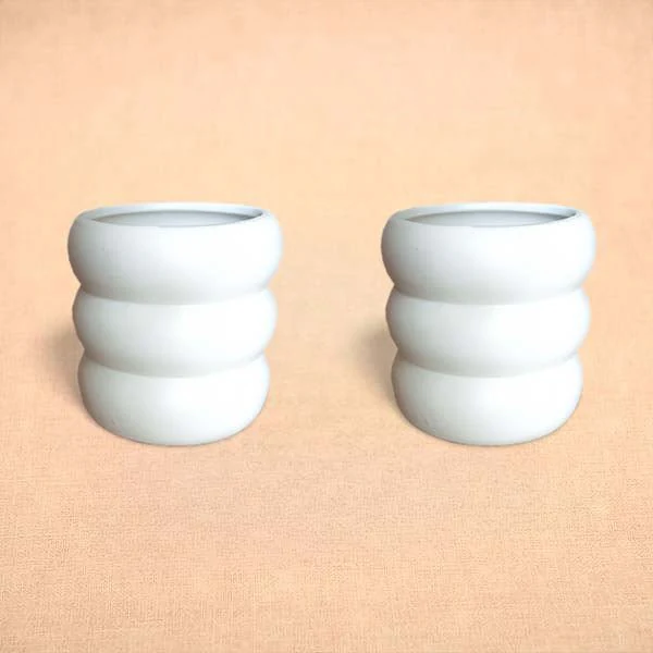 4.5 inch (11 cm) Ring Design Round Ceramic Pot - Image 2