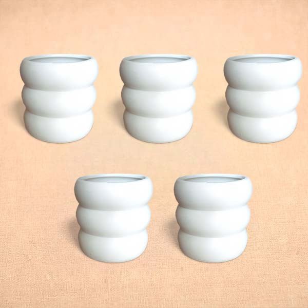 4.5 inch (11 cm) Ring Design Round Ceramic Pot - Image 3