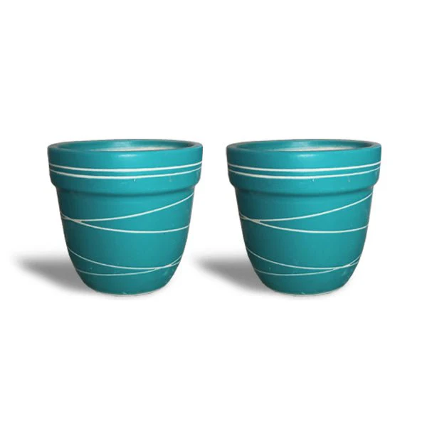 4.5 inch (11 cm) Thread Design Round Ceramic Pot with Rim - Image 11