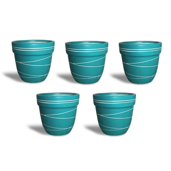 4.5 inch (11 cm) Thread Design Round Ceramic Pot with Rim - Image 12