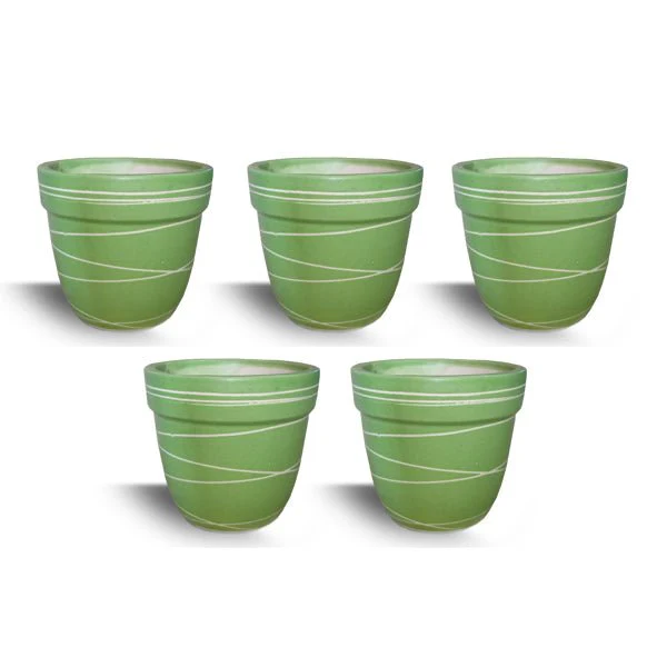 4.5 inch (11 cm) Thread Design Round Ceramic Pot with Rim - Image 14