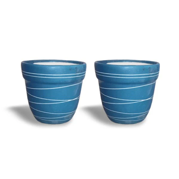4.5 inch (11 cm) Thread Design Round Ceramic Pot with Rim - Image 2