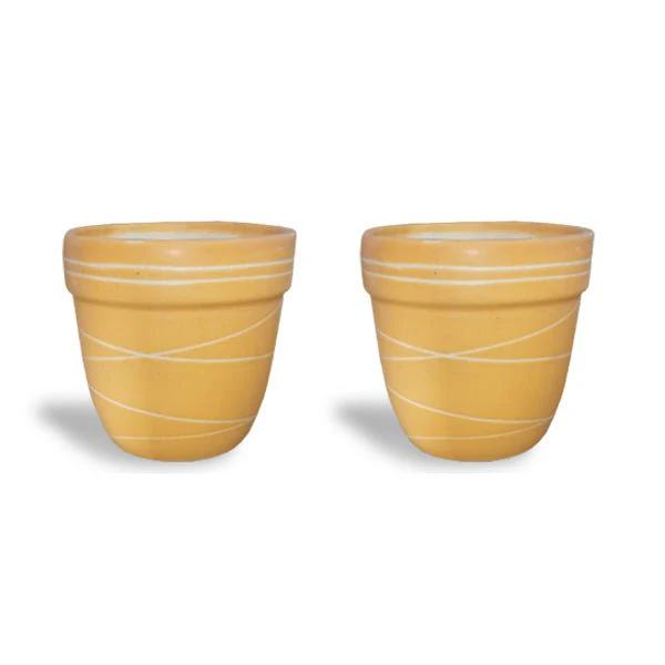 4.5 inch (11 cm) Thread Design Round Ceramic Pot with Rim - Image 8