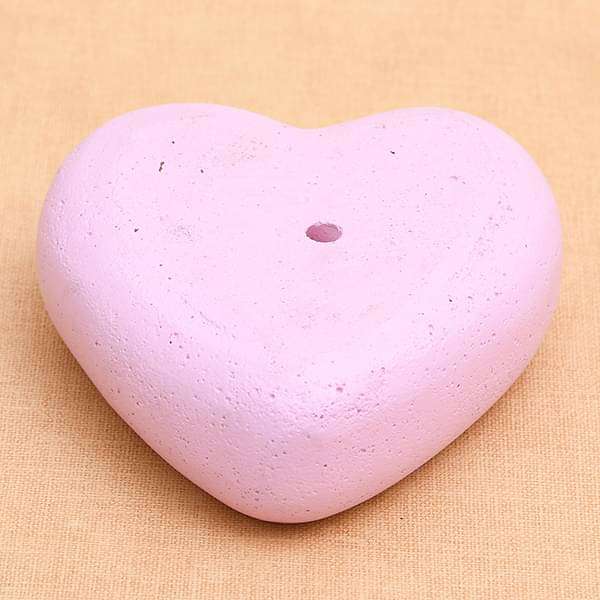 4.7 inch (12 cm) Heart Shape Concrete Pot (Pink) - Image 3