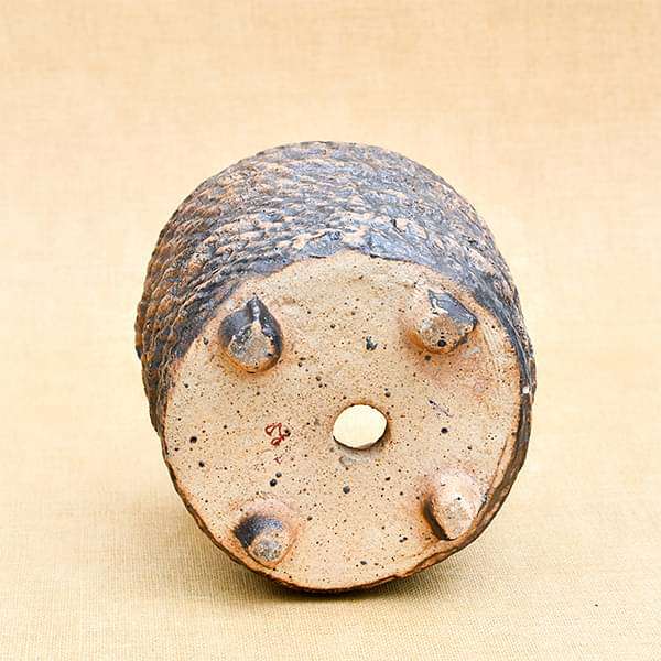 4.7 inch (12 cm) Rope Design Round Ceramic Pot (Brown) (set of 2) - Image 3