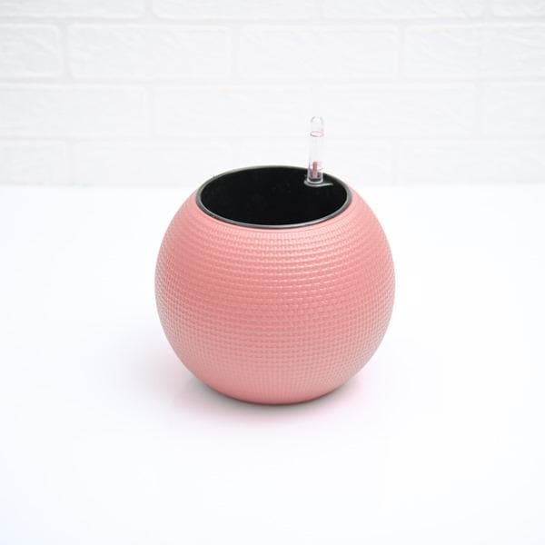 4.9 inch (12 cm) GW 01 Self Watering Round Plastic Planter (Pink) - Image 2