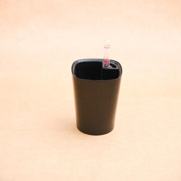 4 inch (10 cm) GW 03 Self Watering Round Plastic Planter (Black) (Set of 3) - Image 2