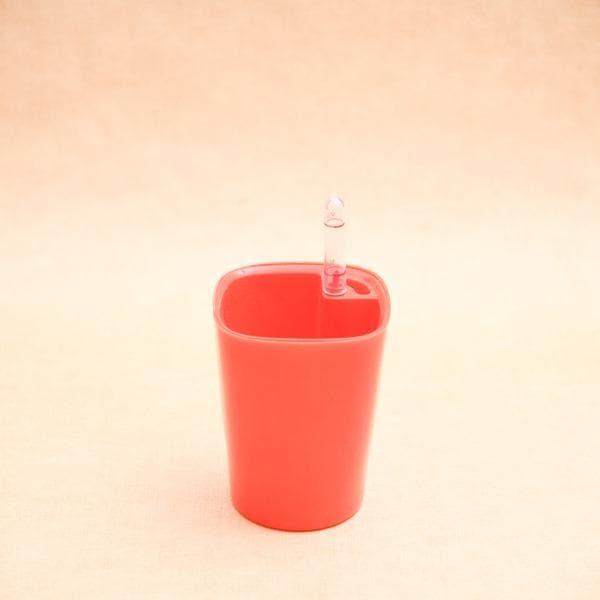 4 inch (10 cm) GW 03 Self Watering Round Plastic Planter (Red) (Set of 3) - Image 2